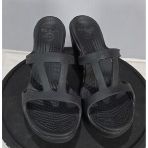 Crocs Cypress Heels Black 8 Comfort Classic Womens